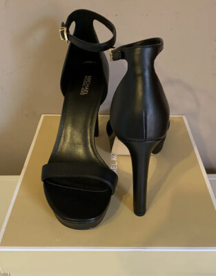 Michael Kors Margot Platform Sandals Leather In Black NIB UK Size 4.5 |  eBay UK