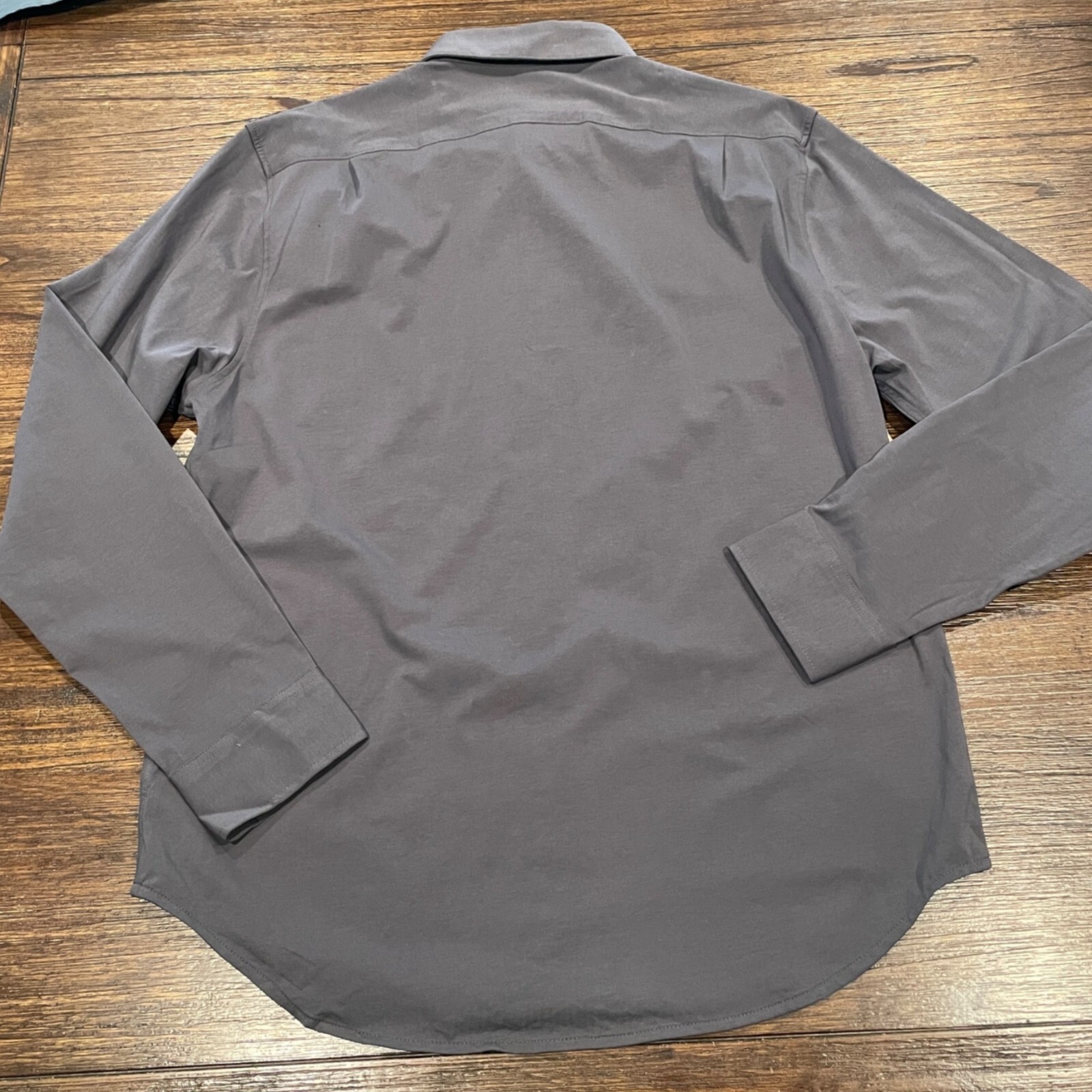 FILA Camicia elegante uomo Dstrct & Row nuova con etichetta taglia L elasticizzata grigio canna di fucile LS abbottonata