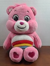 2021 Basic Fun Care Bears Cheer Bear 9" Rainbow Pink Plush Stuffed Animal Toy