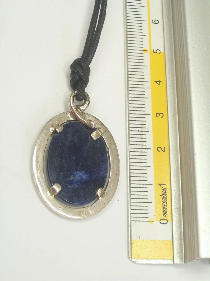 Ciondolo in ARGENTO 925 con SODALITE naturale - pendente girocollo Pietra Dura - Immagine 4 di 4