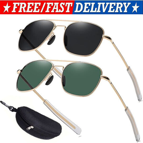 Aviator Sunglasses Premium Military Pilot Ultraviolet Mens Polarized Sunglasses-image