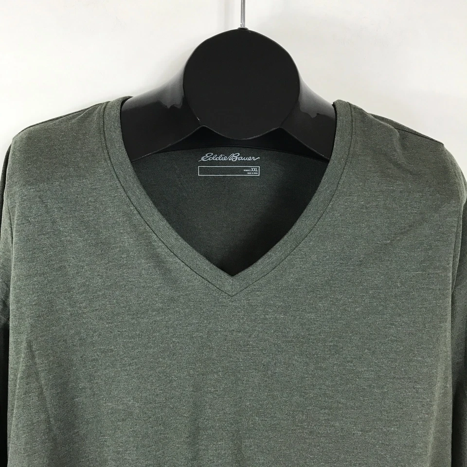 Eddie Bauer Long Sleeve V-Neck Comfort Tee Women's Plus XXL Green Outdoor Casual - Image 2 of 4