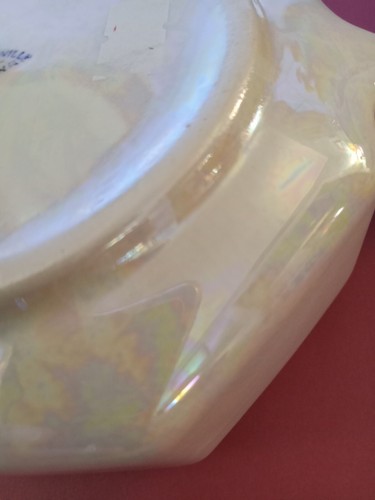 Steubenville China Sugar Bowl Opalescent Silver & White Vintage - Picture 3 of 5