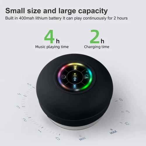 Waterproof Bluetooth Shower Speaker Bathroom Portable Wireless Hand-free Call - Picture 4 of 17
