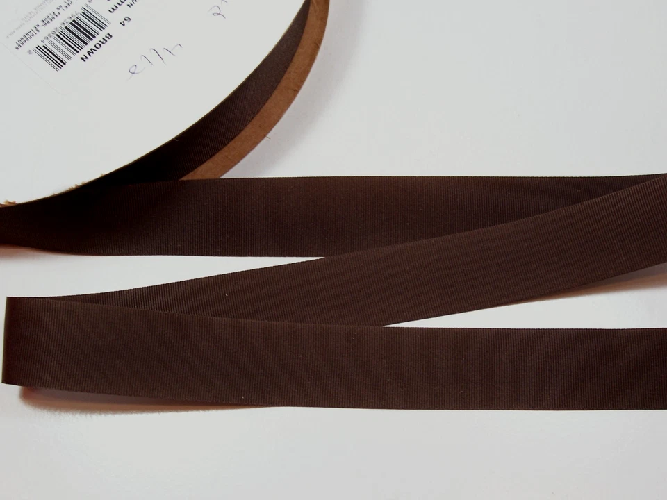 Brown Nylon Grosgrain Ribbon 1 inch wide x 10 yards Offray Helmet Tape B47 - Image 2 of 4
