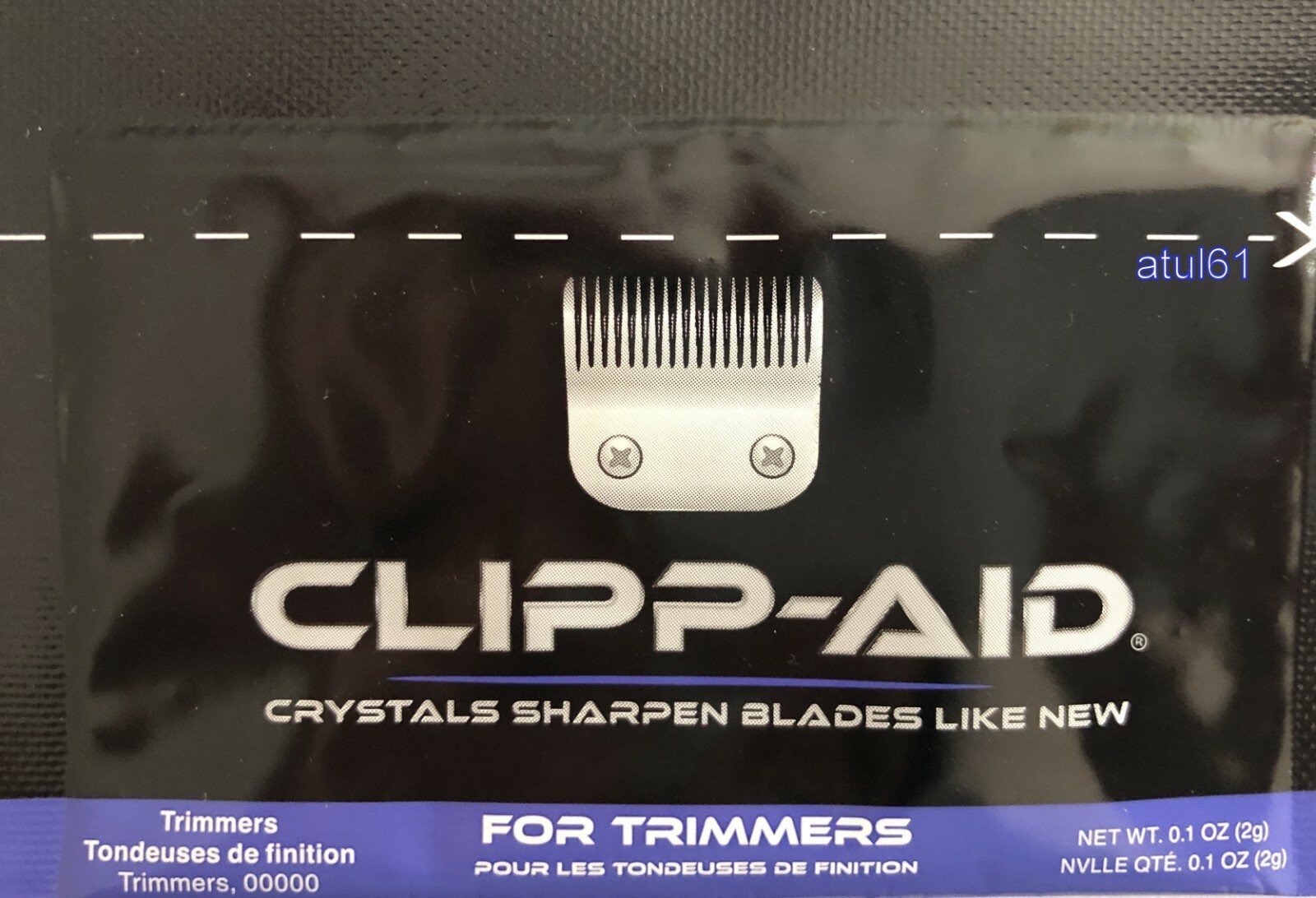 ClippAid Hair / Pet Clipper Blade Sharpener Single Sachet for Trimmers