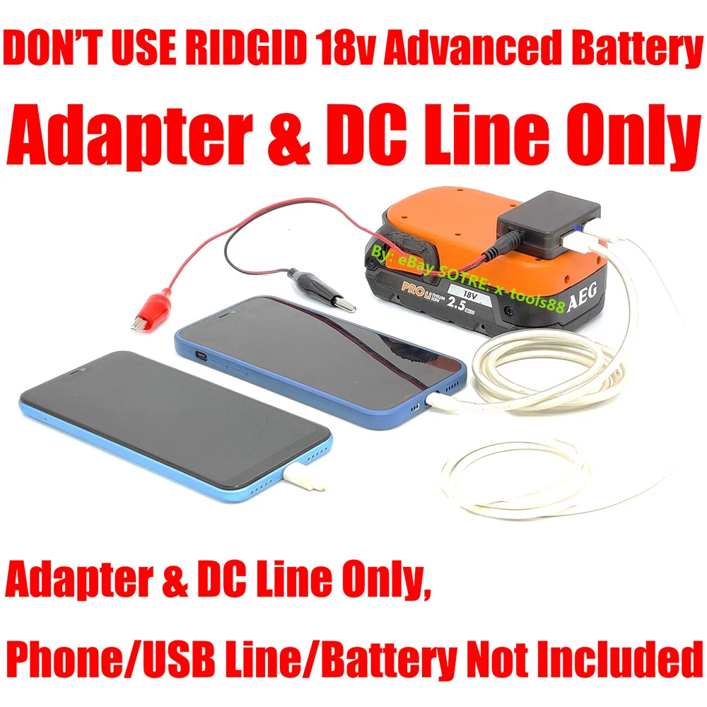 2-IN-1 AEG 18v Battery DIY Output &Dual USB Quick CHARGE Adapter  w/Discharge BMS