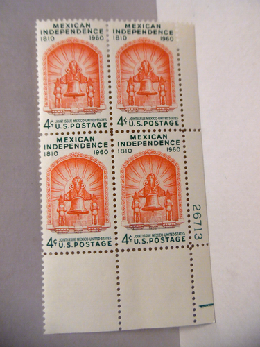 LOT OF TEN 4 CENT STAMP PLATE BLOCKS - MNH - SEE ALL PHOTOS - Picture 5 of 10