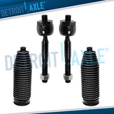 Pair New Inner Tie Rod Ends + Tie Rod Boots for Toyota Sequoia and Tundra