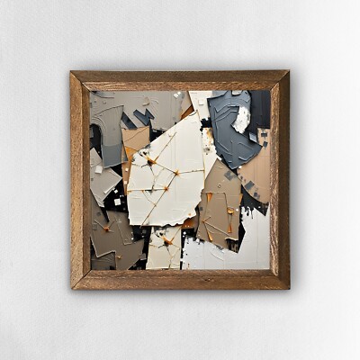 Abstrakte Essenz Wandbild Holzrahmen Wanddeko Druck auf Naturstein Geschenk