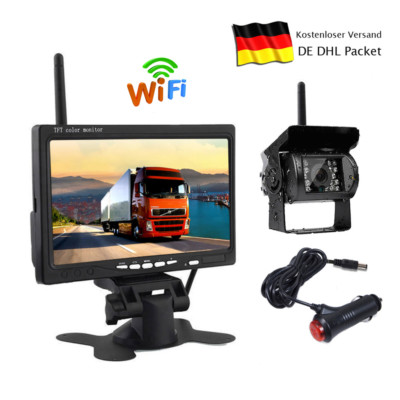 Rückseitenkamera Für Bus 2X Funk Kabellos Rückseten Kamera Mt 7" LCD Montor Rückfahrkamera Amazon Rückfahrkamera