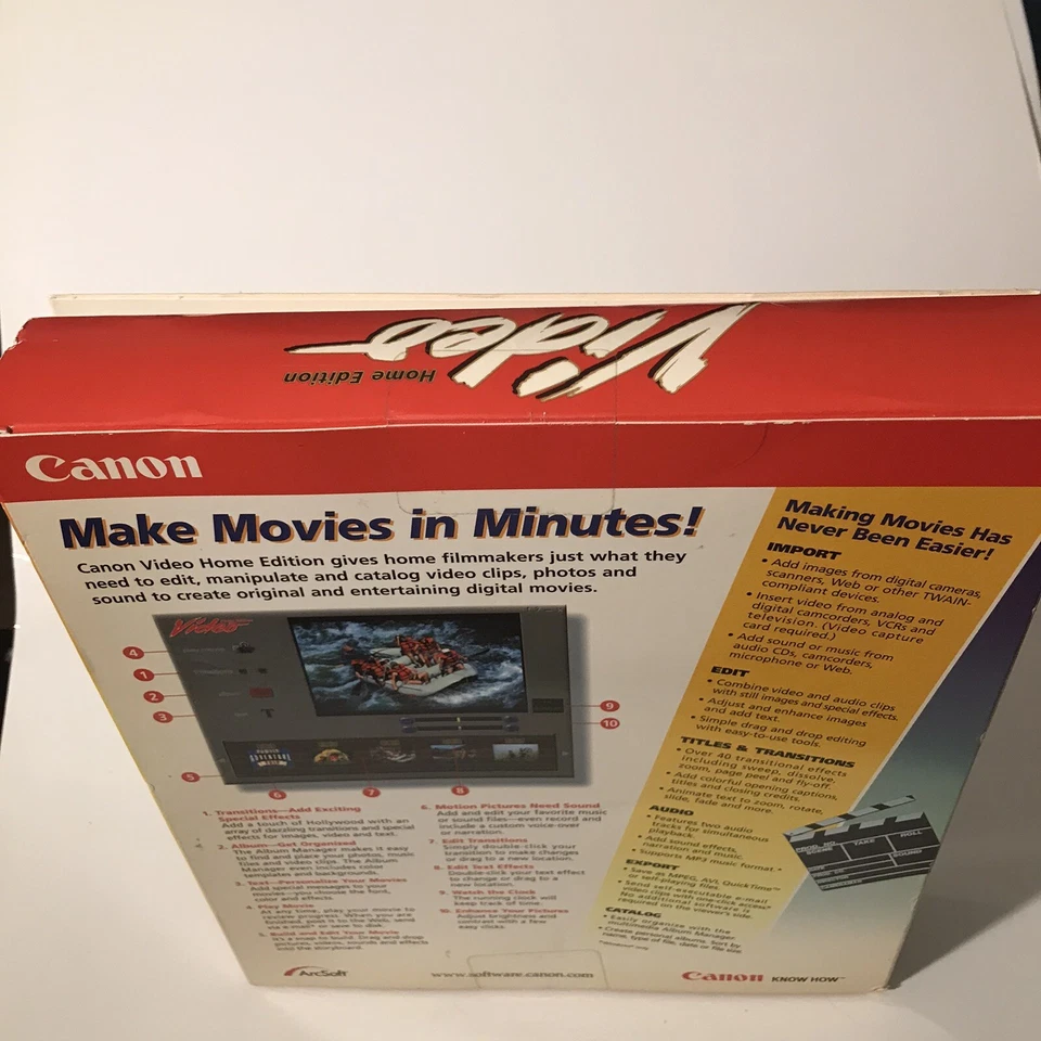 Canon Video Home Edition CD-Rom in Big Box VTG New Sealed PC Windows 95 98 2000 - Image 2 of 4