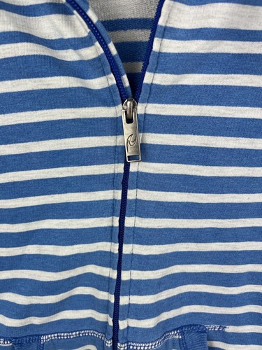 Womens Hoodie Rip Curl Embroidered Logo Blue White Stripes M Medium Vintage - Picture 6 of 12