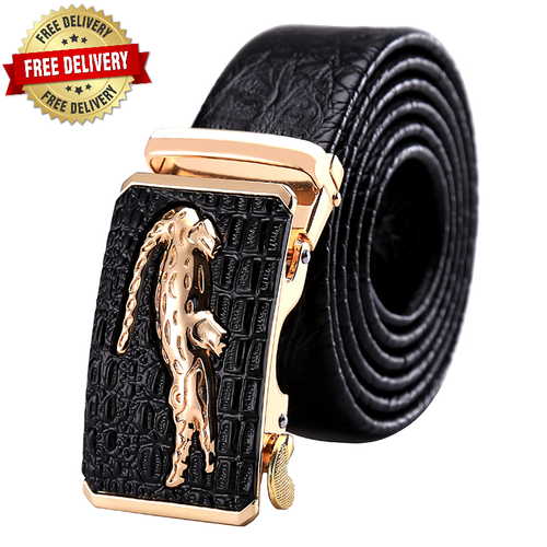 Cinturones de hombre correa de lujo famoso logo del cocodrilo alta calidad genuino macho | eBay