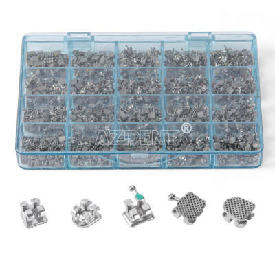 50 Sets (1000pcs) Dental Orthodontic Brackets - Monoblock Mini Roth .022 With 3/4/5 Hooks - AZDENT Brand