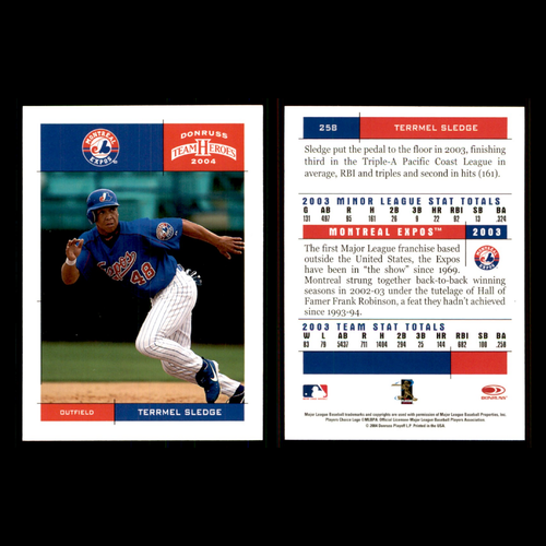 Terrmel Sledge Lot 12 Differrent Baseball Cards 2003(RC/Rookie)-2007 Expos/Nats - Picture 8 of 14