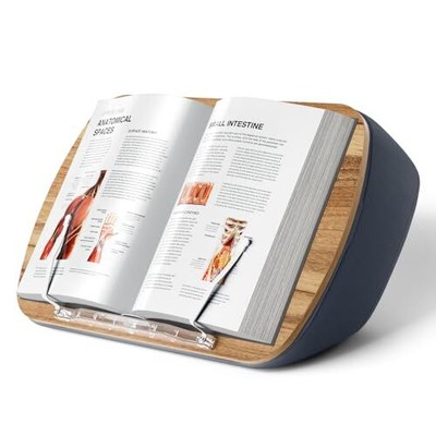 Lap Beanbag Book Stand for Hands Free Reading Comfortable Reading Muted Gray