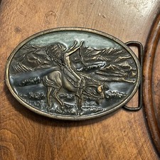 Vintage 1977 Chief Joseph Hear Me Belt Buckle P-60 A Native American Bergamot