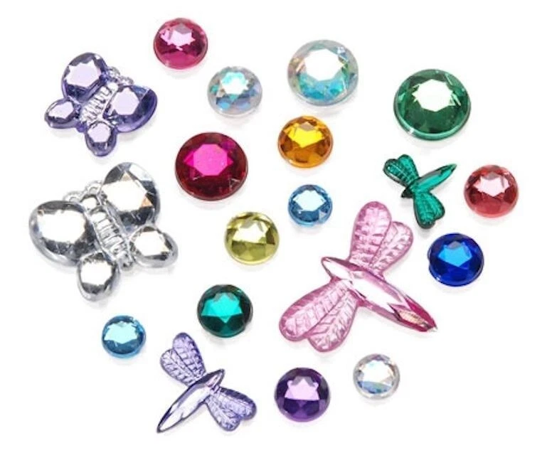 3/4 LB Acrylic Rhinestone Multi Colored Gem Color & Shape Mix ButterFly & More * - Image 2 of 2