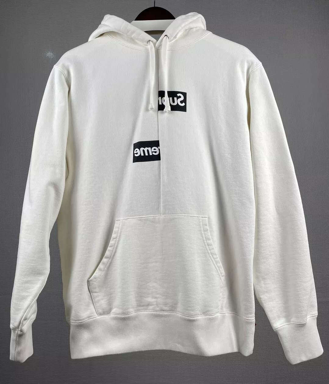 Sweat shirt à capuche Supreme CDG Split Box logo neuf blanc S F/W 18 tailles M