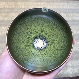 191011-109 Jianzhan Chinese Song dynasty style tea bowl of porcelain green glaze