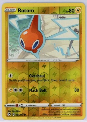 Pokemon TCG Rotom 053/195 Silver Tempest Reverse Holo Uncommon