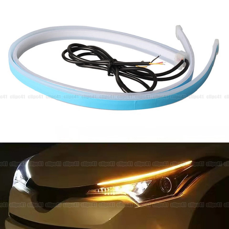 45cm Car Soft Tube LED Strip  Daytime Running Light Turn Signal Lamp Accessories - Image 4 of 4