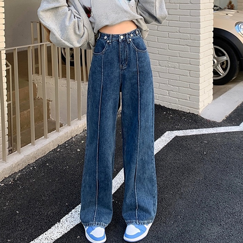 Vaqueros Rectos Para Las Mujeres De Cintura Alta Del Clásico Retro Sexy  Novio Pantalón Azul Suelto Se Divide En Los Tobillos Mamá De Mezclilla  Larga Pante ~ Fondos De \u003e Simef.cl