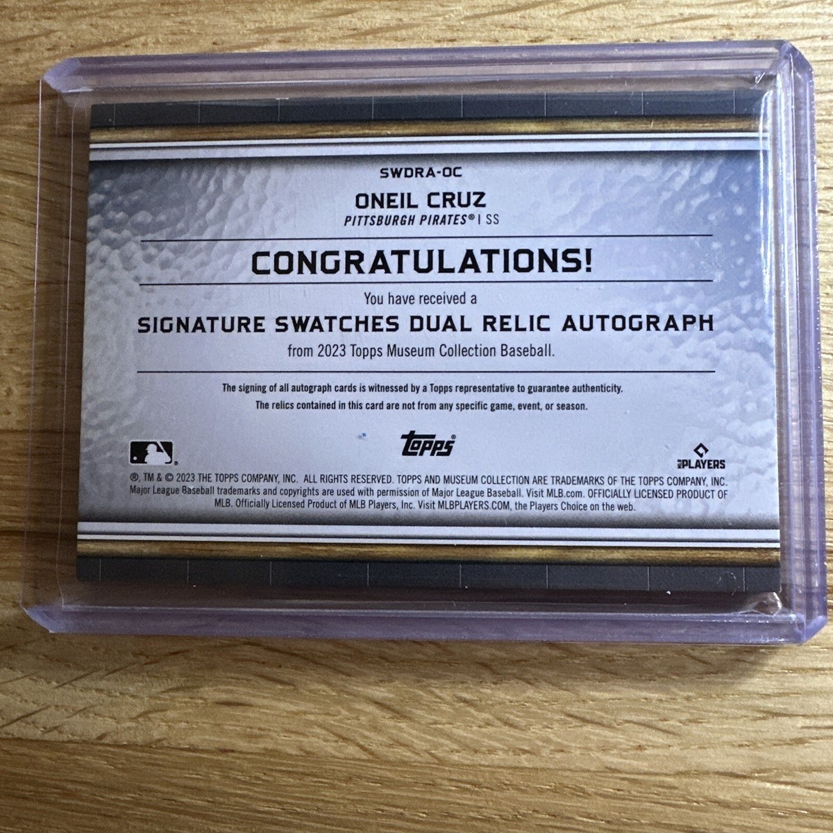 2023 Museum Collection O'Neil Cruz Signature Swatches Auto