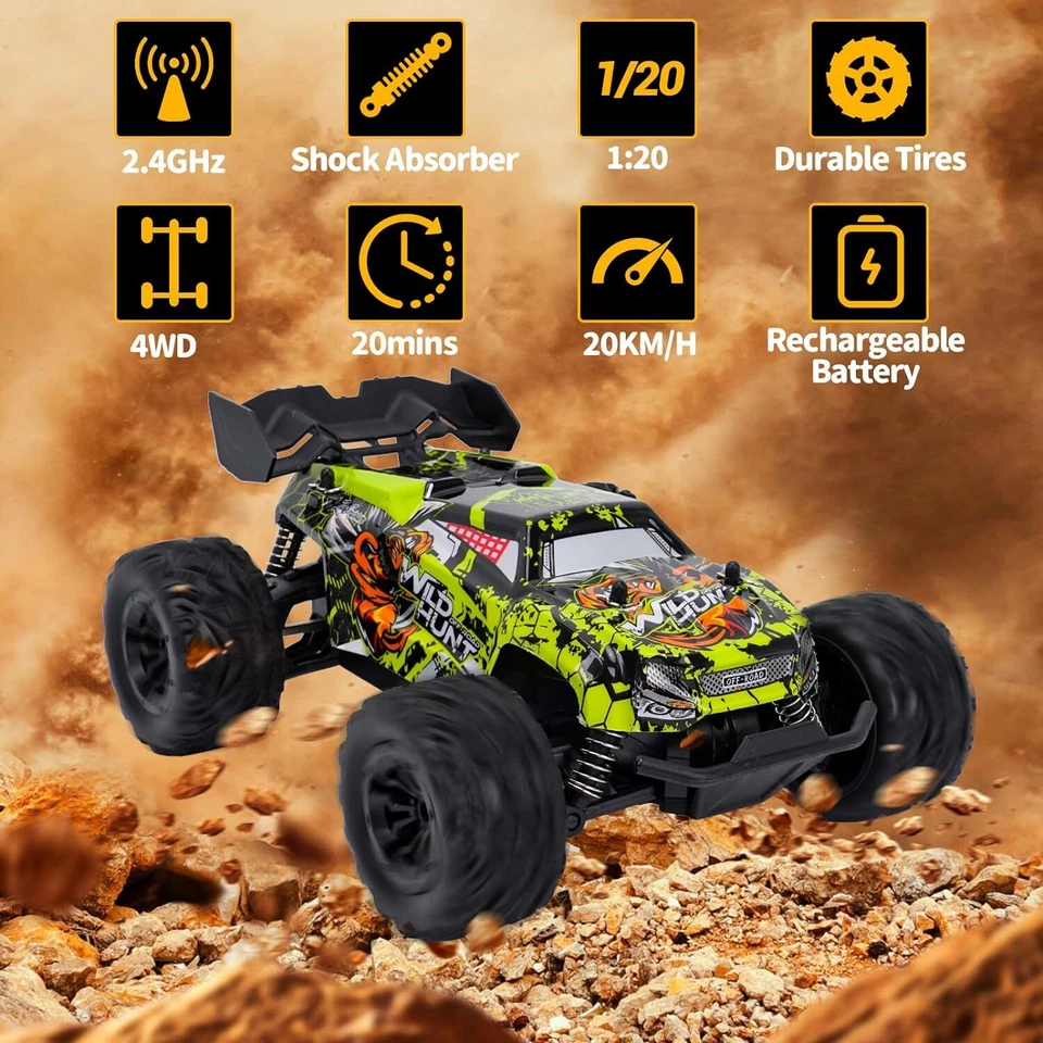 1:20 RC High Speed ​​Fernbedienung Auto 2,4G Off Road Monster Truck Spielzeug - Bild 4 von 4