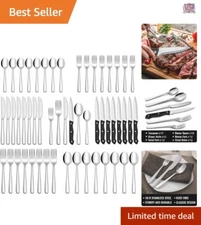 Elegant 72-Piece Flatware Set - Ergonomic, Rust-Resistant & Timeless Design