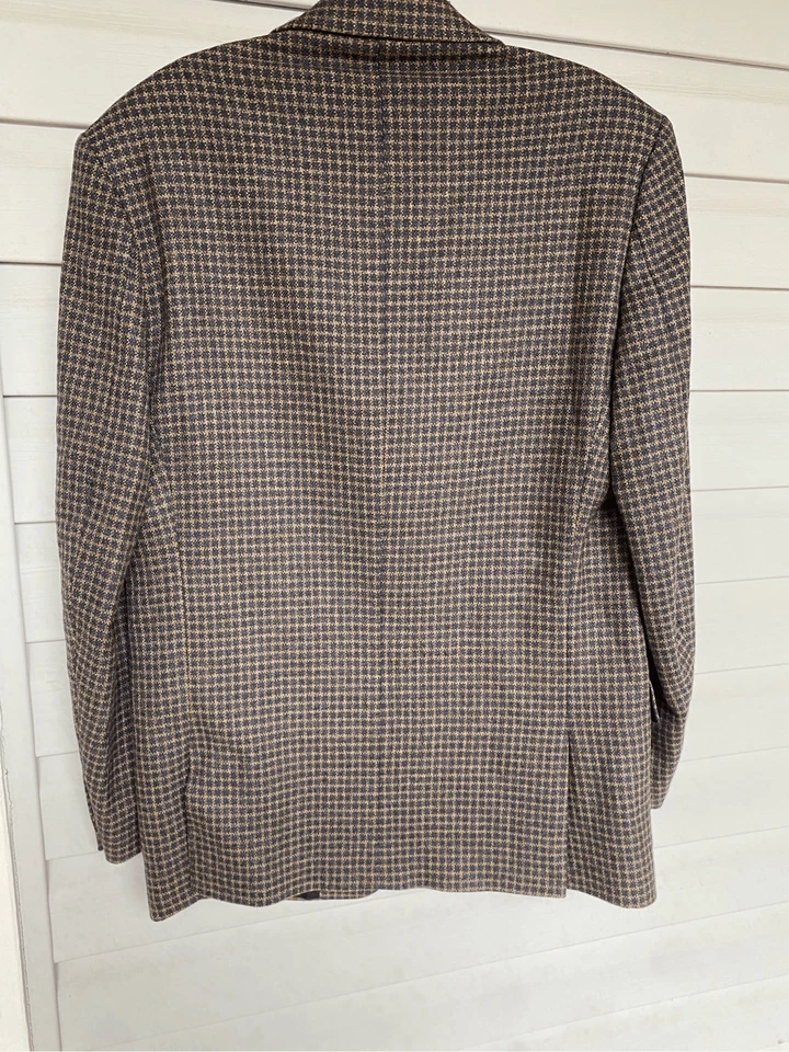 ABRIGO TARTÁN MASSIMO DUTTI HECHO A MANO DE GRAN TAMAÑO LANA CUADROS RARO Talla 48/38 Foto 4 de 4