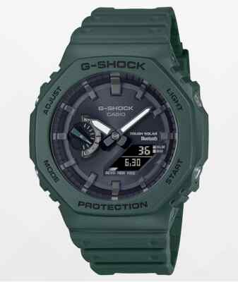 G-SHOCK CASIO GAB2100 ソーラー腕時計 CASIO G-SHOCK GAB2100-3A Green Resin Digital/Analog Bluetooth