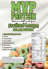"MVP PROTEIN" "FRUITED LOOPS" WHEY ISOLATE PROTEIN POWDER- 12 SINGLES (12 PACKS)