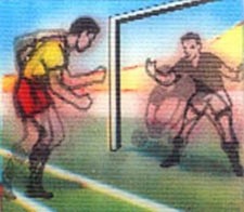 Soccer 1960's Small VARI-VUE Lenticular Flicker 1 1/4 x 1 1/8