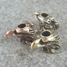 Brass Copper Eagle Head Lanyard Bead EDC DIY Knife Tool Paracord Beads Pendant