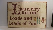 Laundry Room Loads And Loads Of Fun Metal Sign 14" x 9.5" Plaque Picture Frame