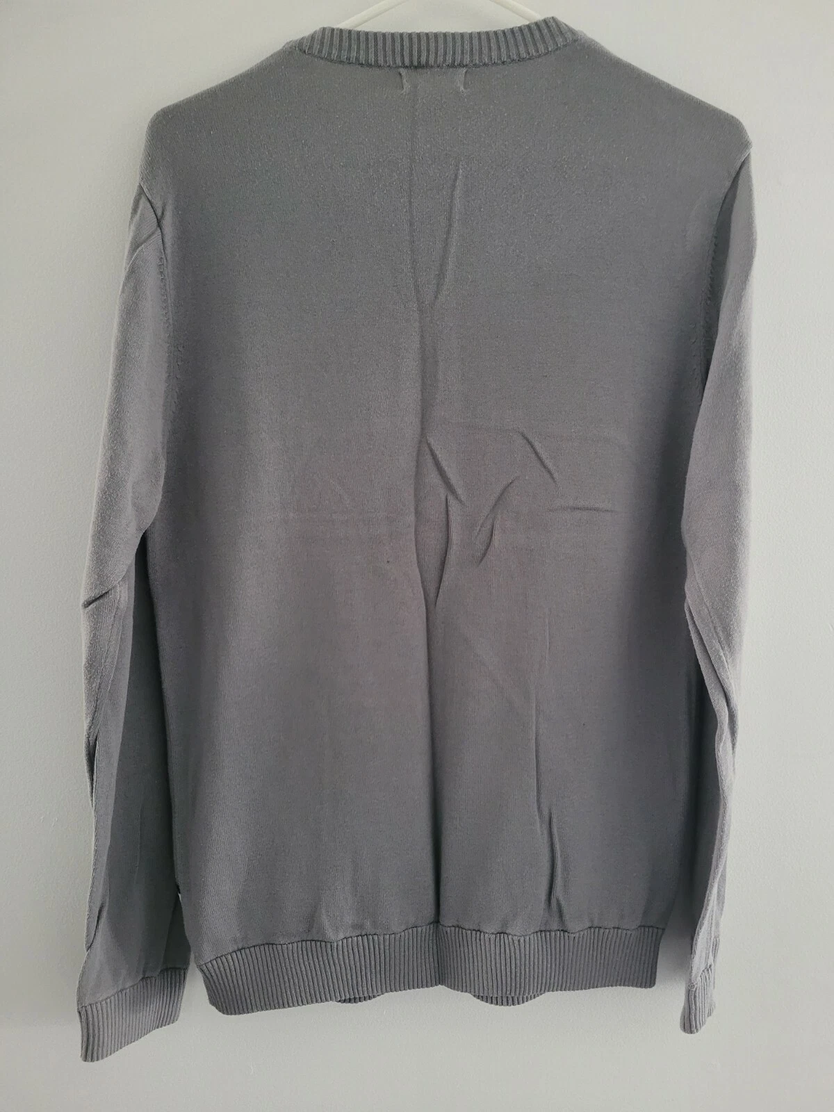 Ugly Christmas Sweater Who’s Yeti To Party Gray Long Sleeve Men's Medium