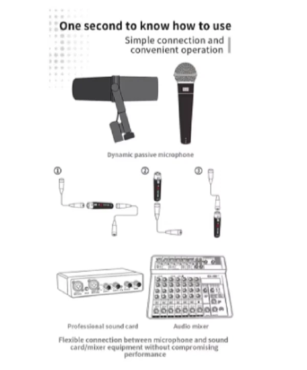 TEYUN Q2 Microphone Dynamic Preamplifier 28Db Gain Dynamic Mic Amplifier 48V - Image 3 of 4