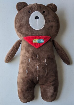 Kids Childs Car Seat Belt Buddys Plush Seat Belt Pillow Padding Brown Bear
