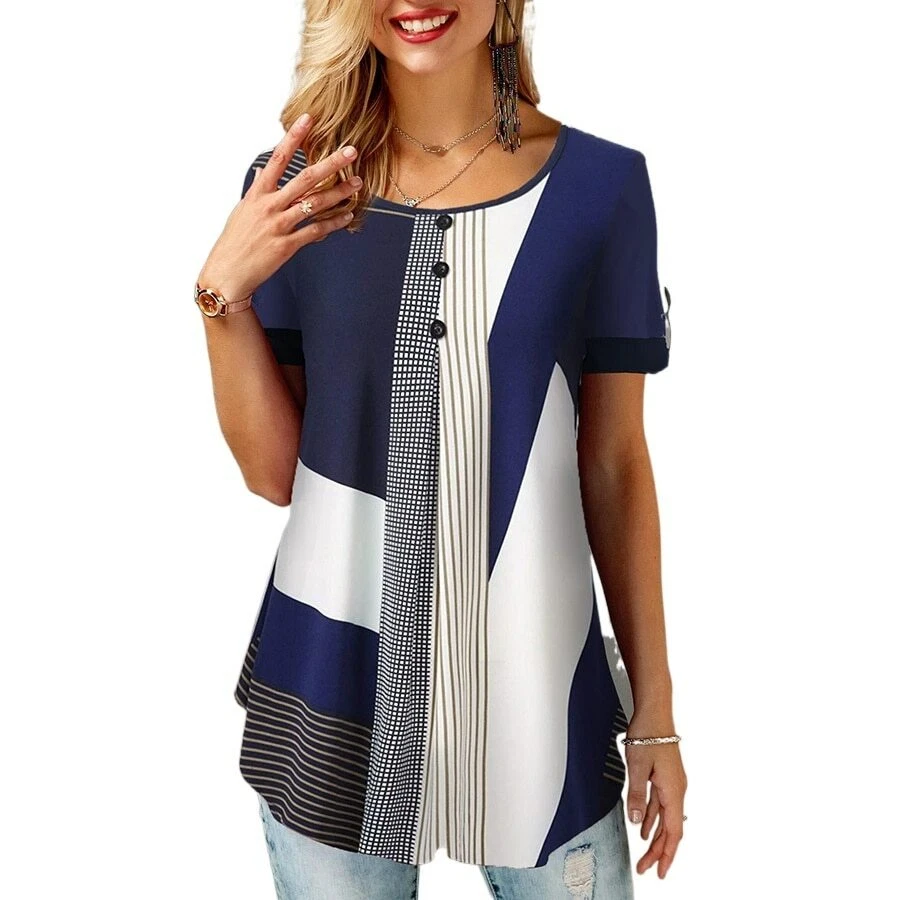 Camisetas Holgadas Informales Elegante Para Mujer Blusas Largas De Verano  Casual