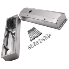 2pcs Fabricated Aluminum  Valve Cover Kit For Chevy Chevrolet 350 SBC 1958-1986