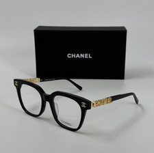 NEW HOT CHANEL CH0748 Black Acetate Gold Chanel Logo Eyeglasses Frames
