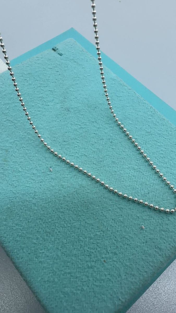 Tiffany & Co. 925 Silver 1mm Bead Chain 18