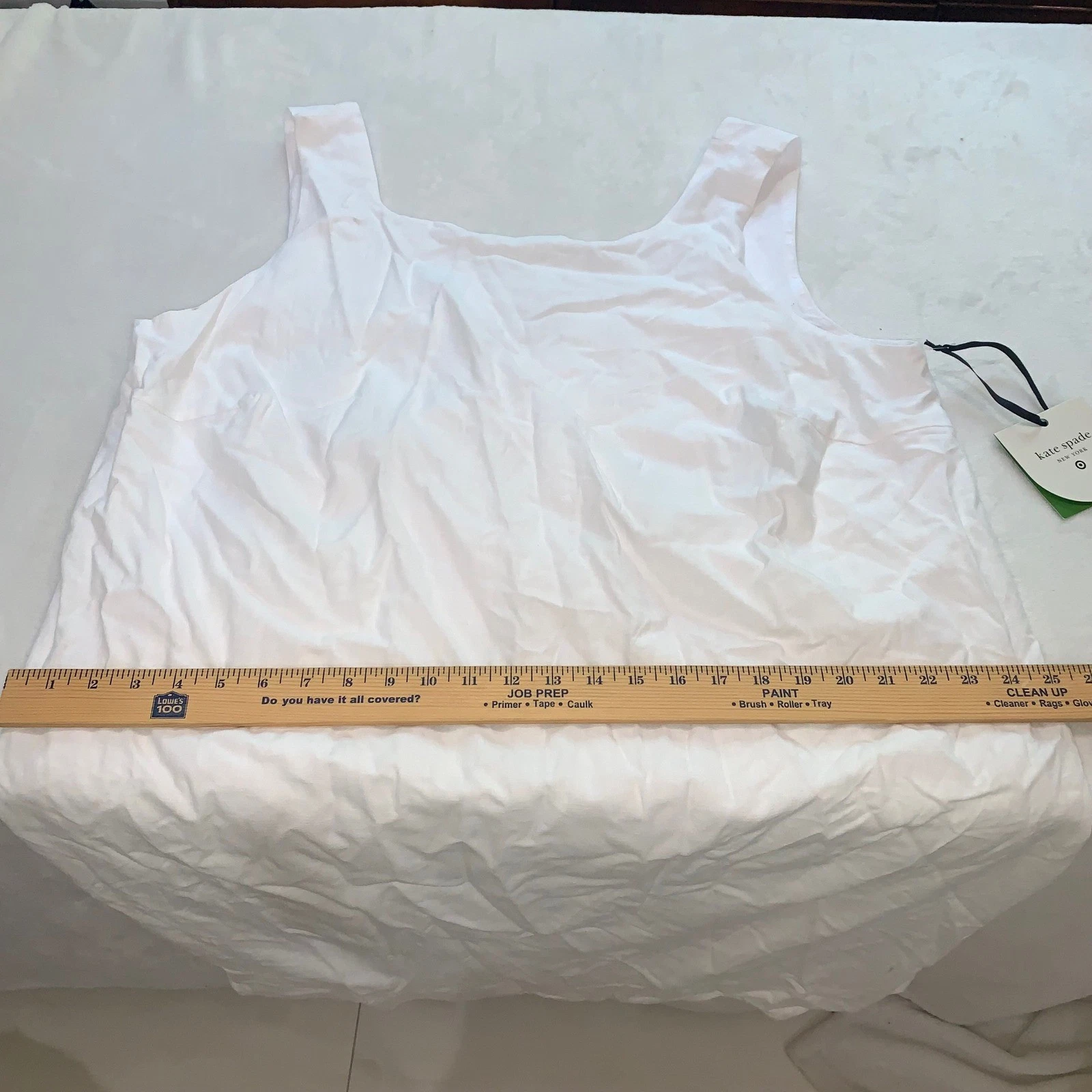 Abito tubino Kate spade x target bianco cotone orlo smerlato taglia 1XL nuovo con etichetta