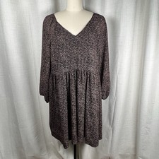 Madewell Crinkle Georgette Babydoll Dress Balloon Sleeve Boho Brushed Texture XL
