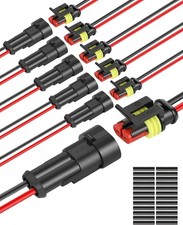 Conector impermeable de 2 pines, 16 AWG, 2 cables, conectores el ctricos automot