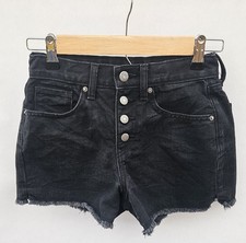 Girls Old Navy Black Distressed Cut Off Shorts, Size 12, Adjustable Waist