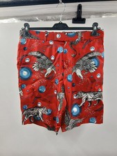 Gucci Red Patterned Shorts Eagle Tiger Print Size 48