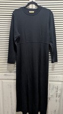 Vintage Eddie Bauer Long Sleeve Cotton Maxi Dress Petite Medium Black